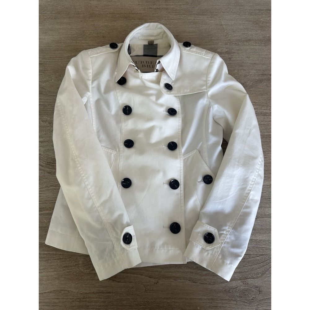 Burberry Britt Trench Coat Ivory Size 4 Mid Length Jacket